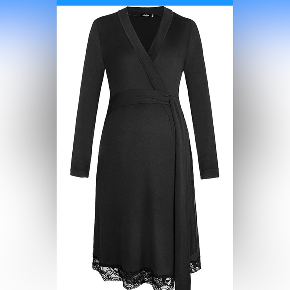 NWOT Women’s Robe/Nightgown/Sleepshirt in Black, Large - Picture 1 of 5